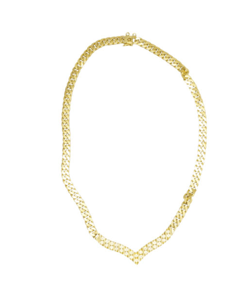 Collier or jaune pointe ornée de 30 diamants du meilleur 