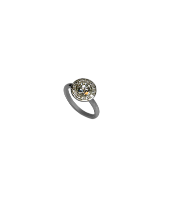 Bague or gris 750 surmontée d'un diamant de 1,01 carat meilleur choix