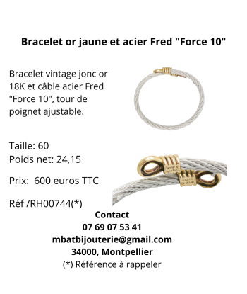 Bracelet or jaune et acier Fred "Force 10" store