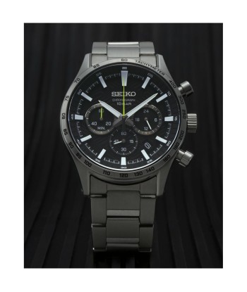 Montre Homme Seiko SSB413P1 Noir Argenté À commander